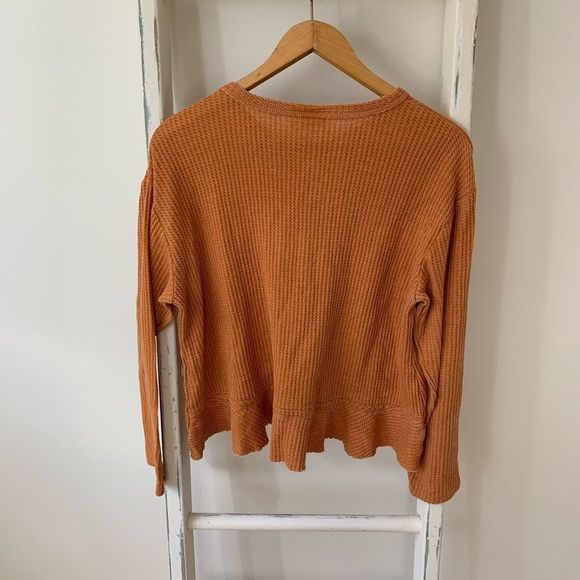 NWT - TRUE CRAFT || Orange Waffle Knit Top - Picture 4 of 6